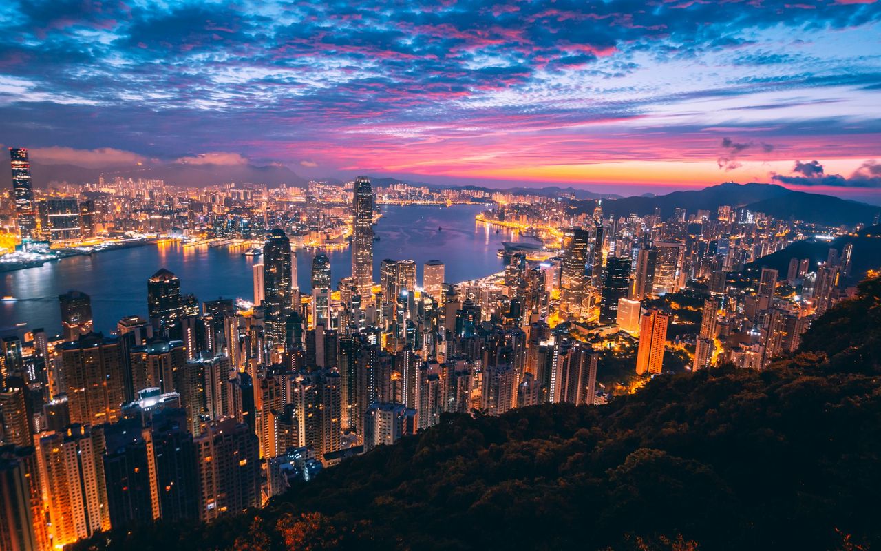 Hong Kong skyline at twilight